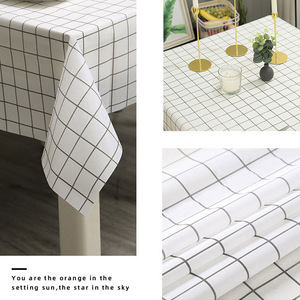Nappe en PVC à carreaux rectangulaire blanche et grise pour usage domestique, imperméable, résistante à l'huile, style moderne minimaliste - Product Image 4