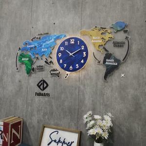 120 x 55 CM avec Veilleuse LED Grandes Horloges Murales Personnalisables, Ajoutez le <span class=keywords><strong>Nom</strong></span> de Votre Pays sur la <span class=keywords><strong>Carte</strong></span> du <span class=keywords><strong>Monde</strong></span>, Décor Dropshipping DDP - Product Image 6