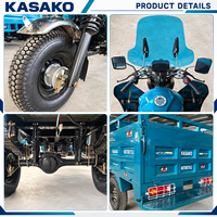 Tricycle à essence 151-200cc, moteur 1000W, certifié CEE, véhicule utilitaire à carrosserie ouverte, capacité de charge de 500 kg pour le transport de marchandises agricoles