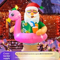 Décoration de Noël gonflable géante avec Père Noël et bonhomme de neige, éclairage LED, pour extérieur, jardin, fête