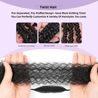 Lot de 3x mèches Afro Twist 16'' pour tressage, petites boucles africaines, en fibre haute température, volumineuses, aspect naturel, style Hip-hop