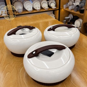 <span class=keywords><strong>Pot</strong></span> de service isotherme de luxe à finition miroir, 3 pièces, 4L-6L, noir, avec poignée en marbre foncé, pour Majlis du Moyen-Orient - Product Image 2