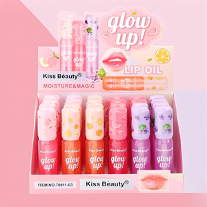 Kiss Beauty <span class=keywords><strong>Glow</strong></span> up di frutta che cambia colore umido e magico bagliore di labbra olio idratante idratante fruttato trasparente per labbra - Product Image 1