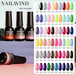 NAILWIND pernis kuku 8ml, perlengkapan seni kuku profesional, botol plastik warna-warni, pernis gel pernis kuku, cat kuku led uv