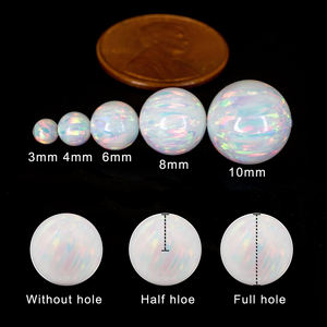 卸売 ボールオパールビーズ 2mm 3mm 4mm 5mm 6mm 合成ファイアオパール フルホール/ハーフホール/穴なし オパールストーン 価格 - Product Image 3