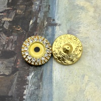 Boutons en métal vintage avec œil maléfique et perles, alliage de zinc doré, amulette de protection mystique pour vestes bohèmes