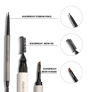 Набор веганских теней для бровей, гель-бальзам и восковая щетка, карандаш с логотипом под заказ, набор для укладки бровей 2022, набор для лифтинга бровей частной марки - Product Image 3