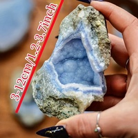 Aguate de Encaje Azul Natural, Espécimen de Cristal Crudo, Mineral Curativo, Grupo de Cuarzo para Decoración del Hogar, Colección, Reiki, Venta al por Mayor
