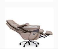 Fauteuil de massage électrique en cuir véritable, chaise de bureau exécutive, chaise d'ordinateur à domicile, fauteuil moderne minimaliste avec accoudoirs inclinables et pivotants
