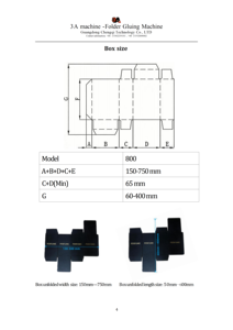Plegadora y Encoladora de Cajas Pre-Plegadas 3A-800YZ, Máquina Automática para Plegado y Encolado de Cajas de Cartón Corrugado para Producción de Empaques - Product Image 4