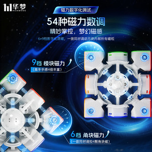 Hua Meng Magic Cube 3x3 Puzzle magnétique de vitesse avec réglage numérique magnétique pour l'entraînement cérébral des jeunes - Product Image 1