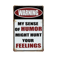 Plaque en métal rétro « Funny Man Cave » : « Je suis une mauvaise influence, mais je suis amusant » – Décoration murale pour Man Cave, bar, garage, pour les amateurs d'humour