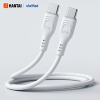 Câble USB C vers USB C PD 60W, charge rapide, durable, fiable, blanc, type C, pour Macbook Air, iPad Pro, Samsung S24 Ultra.