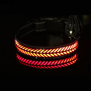 Luz Led parpadeante de fibra óptica para perro, luces de seguridad para caminar por la noche, resistentes al agua, recargable por USB, nuevo <span class=keywords><strong>Collar</strong></span> para perro - Product Image 1