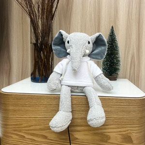 Peluche Elefante a Gambe Lunghe, Coperta per Neonati, Bambola Imbottita, Regalo Personalizzabile con Logo - Product Image 1