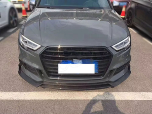 Para <span class=keywords><strong>Audi</strong></span> <span class=keywords><strong>A3</strong></span> 8V 8V.5 S3 2017-2019, Kit de Carrocería con Alerón Delantero y Faldones Laterales de Fibra de Carbono Real, Mejora Exterior para Sedán - Product Image 3