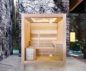 Sala de sauna de vapor interior seca Hemlock de la mejor calidad para 6 personas - Product Image 1