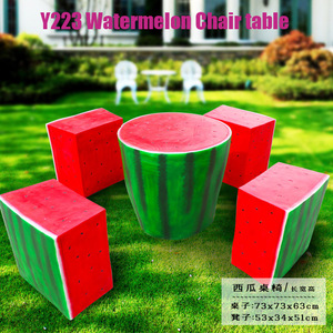 Y215 champignon tables chaises ensemble crème glacée Football ananas art decora dessin animé citrouille oeuf parc jardin chaises publiques meubles - Product Image 6