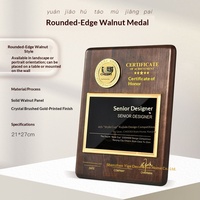 Médaille commémorative haut de gamme en bois massif rouge gravé, plaque d'honneur, certificat personnalisé