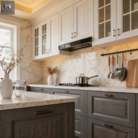 Ensembles d'armoires de cuisine en bois massif naturel, style Shaker personnalisé, fournisseur de meubles de cuisine modernes complets