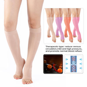 <span class=keywords><strong>Medias</strong></span> de <span class=keywords><strong>Compresión</strong></span> Compports de Diseño con Punta Abierta, 20 Denier, para Mujer, Hasta la Rodilla, 15-20 MMHG, Transparentes - Product Image 5