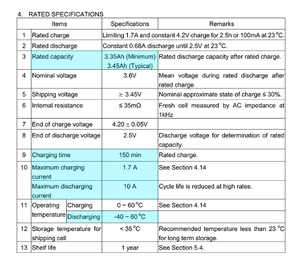 Móvil M35A, <span class=keywords><strong>18650</strong></span>, 3500mAh, 10A, batería de baja temperatura - Product Image 6