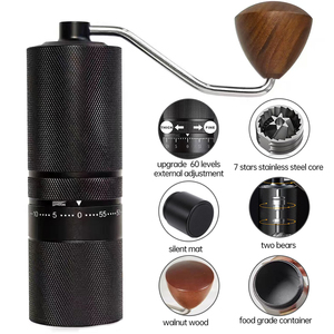 60 Stufen Externe Einstellung Titan-Gold SS Mahlkegel Aluminiumlegierung 420 Mini Kleine Handmühle Tragbare Espresso Kaffeemühle Manuell - Product Image 2