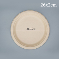 Assiette en papier jetable épaisse, biodégradable, de qualité alimentaire, blanche, grande taille 26 cm, pour barbecue, gâteau, dessert, salade, sucre
