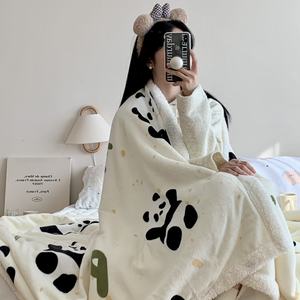 <span class=keywords><strong>Manta</strong></span> de lana de cordero tejida con puntos de dibujos animados, chal de invierno, cubierta de siesta de oficina, cubierta de sofá de aire acondicionado de Coral grueso, jardín de infantes - Product Image 5