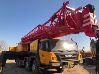 Grue hydraulique Sany d'occasion à bas prix de 100 tonnes avec boîte de vitesses, hauteur de levage de 60 m, prête pour les travaux de levage en construction