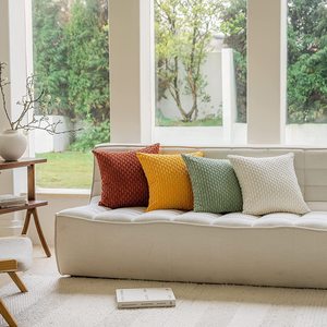 Nuova Fodera per <span class=keywords><strong>Cuscino</strong></span> Decorativa Moderna di Lusso in <span class=keywords><strong>Velluto</strong></span> Felpato a Righe Stile Boho - Product Image 2