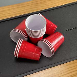 ถ้วยพลาสติกแบบใช้แล้วทิ้งสีแดงขนาด9ออนซ์วัสดุ PP สำหรับงานเลี้ยงวันเกิดและโต๊ะปิงปอง - Product Image 2