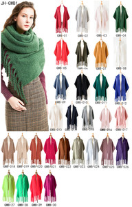 Rắn rìa HEM Khăn thời trang dài khăn thiết kế mới hợp thời trang Chunky ấm tua cổ khăn choàng và khăn - Product Image 6