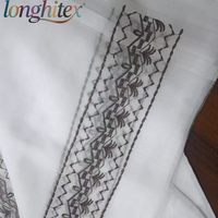 Longhitex Factory 100% Polyester Broderie Arabie Écharpe Châles 250cm + 450cm Taille Anti-Pilule Anti-Statique Voile Tissus pour Filles