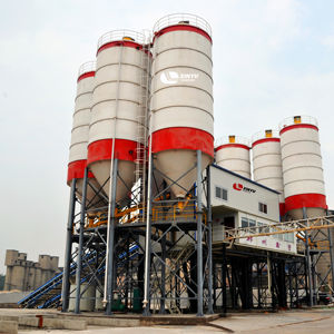 Container Silo JS1500 Steel <b>Concrete</b> Mixing <b>Batching</b> <b>Plant</b> Stationary 90m3/h Ready Mix <b>Concrete</b> <b>Batching</b> <b>Plant</b> - Product Image 1