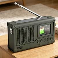 Radio d'urgence portable avec charge solaire, radio AM FM à manivelle pour le camping et la survie, lampe de poche intégrée et alarme SOS