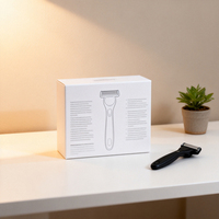 Boîte cadeau rigide en carton pour rasoir avec logo personnalisé, boîte d'emballage pour rasoir en carton laminé mat avec insert en mousse EVA