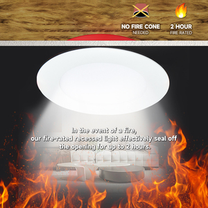 Faretto LED da Incasso Ignifugo di Alta Qualità 4 Pollici, Pannello Sottile Selezionabile 5CCT, 750lm Dimmerabile, Downlight Senza Cornice Certificato IC, ETL - Product Image 4