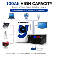Système d'alimentation hybride résidentiel 3,6 kW avec onduleur photovoltaïque et batterie au lithium 100 Ah pour zones à réseau municipal instable