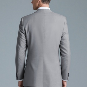 Luxury Quality Two <b>Buttons</b> Men's Business <b>Suit</b> Custom Gray Single Breasted <b>Suit</b> Set Casual Style Office Use Summer Breathable - Product Image 6