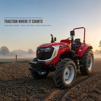Tracteur robuste de 90 CV à quatre roues motrices avec freins immergés dans l'huile et attelage trois points pour les vignobles