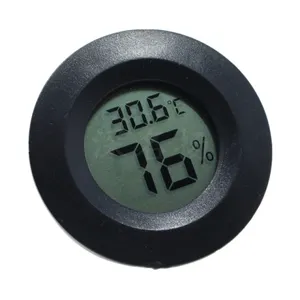 Mini numérique rond hygromètre thermomètre jauge de température capteur humidité mètre détecteur moniteur intérieur Aquarium incubateur