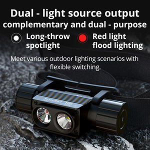Tank007 H21R Super brillante recargable LED faro doble luz roja Lampe Frontale portátil para trabajo campamento pesca senderismo al aire libre - Product Image 3