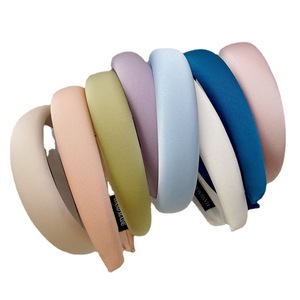 La diadema de satén de color liso estilo coreano es una diadema sencilla y elegante para niñas con bordes anchos. - Product Image 5