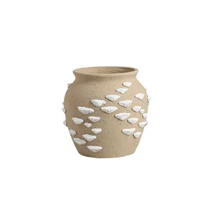 Vaso de flores de cimento para decoração de casa, ornamental nórdico feito à mão, vaso decorativo para mesa e sala de estar