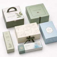 Boîte cosmétique haut de gamme à double compartiment avec fond à boucle, en carton coloré, pour crème, lotion, crème contour des yeux, pliable, en carton blanc avec estampage doré