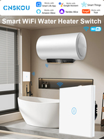 Interrupteur intelligent étanche 20A bipolaire/bidirectionnel pour chauffe-eau avec commande vocale Alexa et connexion filaire Zigbee