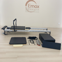 Máquina de Pilates Reformer Ecológica de Aleación de Aluminio en Negro, Gris y Plateado, Adecuada para Entrenamiento Físico Juvenil, Gimnasio y Hogar