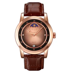 SKMEI – montre-bracelet en cuir pour homme, marque de luxe, étanche, Sport, à Quartz, tendance 9300