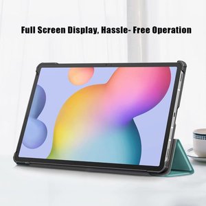 Étui pour tablette en cuir ultra fin à trois volets pour Samsung <span class=keywords><strong>Galaxy</strong></span> <span class=keywords><strong>Tab</strong></span> <span class=keywords><strong>S7</strong></span> <span class=keywords><strong>Plus</strong></span> 12,4 pouces SM-T970/975 - Product Image 2